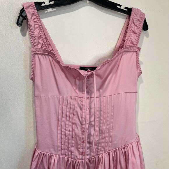 Forever 21 Pink Milkmaid Mini Dress M NWT Corset Lace Trim Coquette Barbiecore - Picture 6 of 6